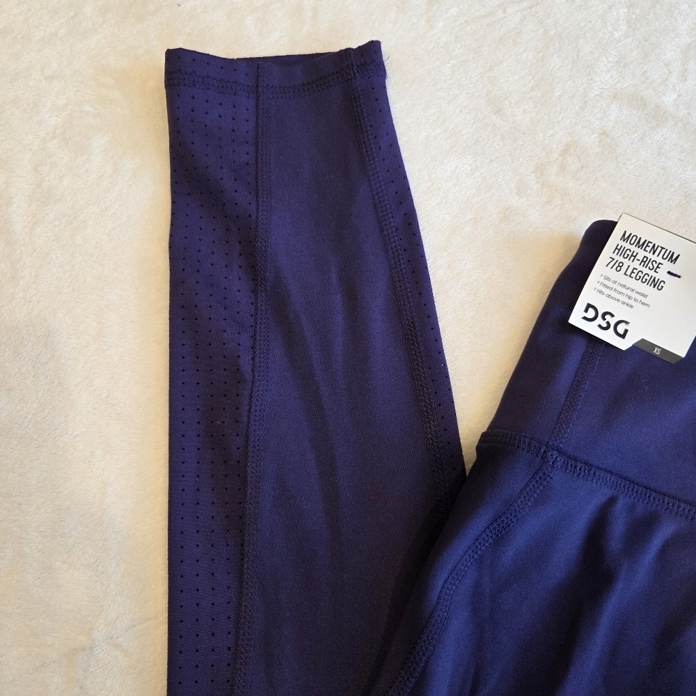 DSG Women's Momentum Perforated 7/8 Leggings - Purple Ink Size XS New Yoga Work - Picture 8 of 12